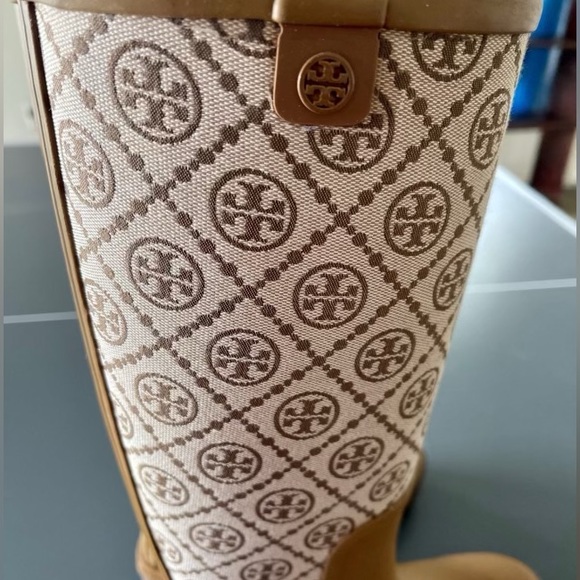Tory Burch Women's T Monogram Foul Weather Tall Boots - Picture 9 of 9